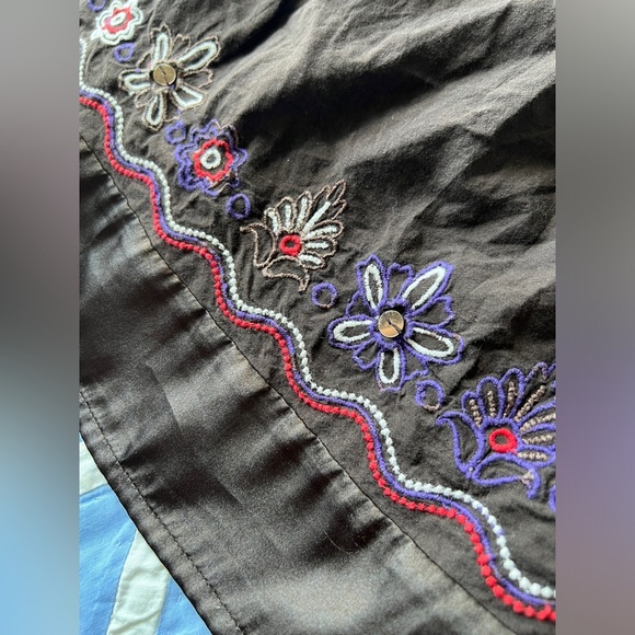 Y2K Dynamite Womens Brown Mocked Embroidered Fairy Top Ribbon Straps Medium - Picture 3 of 10